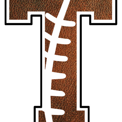 Football Letter Initial T 100% Cotton Fabric Panel Block AB1456