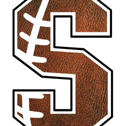 Football Letter Initial S 100% Cotton Fabric Panel Block AB1457