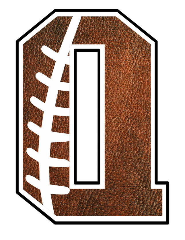 Football Letter Initial Q 100% Cotton Fabric Panel Block AB1459