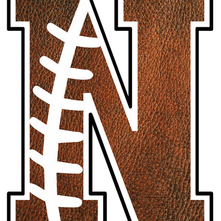 Football Letter Initial N 100% Cotton Fabric Panel Block AB1462