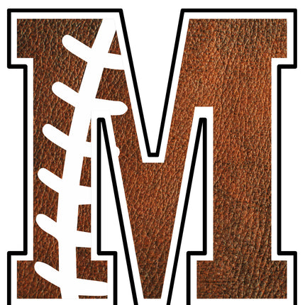 Football Letter Initial M 100% Cotton Fabric Panel Block AB1463