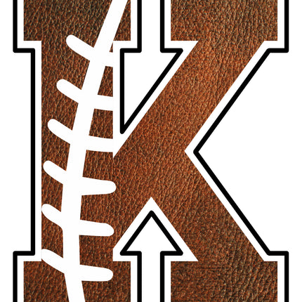 Football Letter Initial K 100% Cotton Fabric Panel Block AB1465