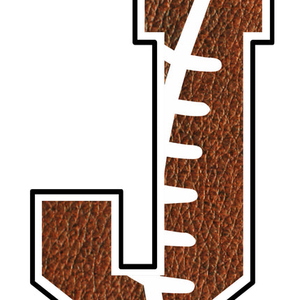 Football Letter Initial J 100% Cotton Fabric Panel Block AB1466