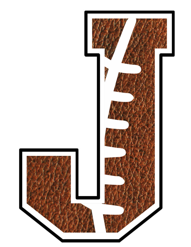 Football Letter Initial J 100% Cotton Fabric Panel Block AB1466