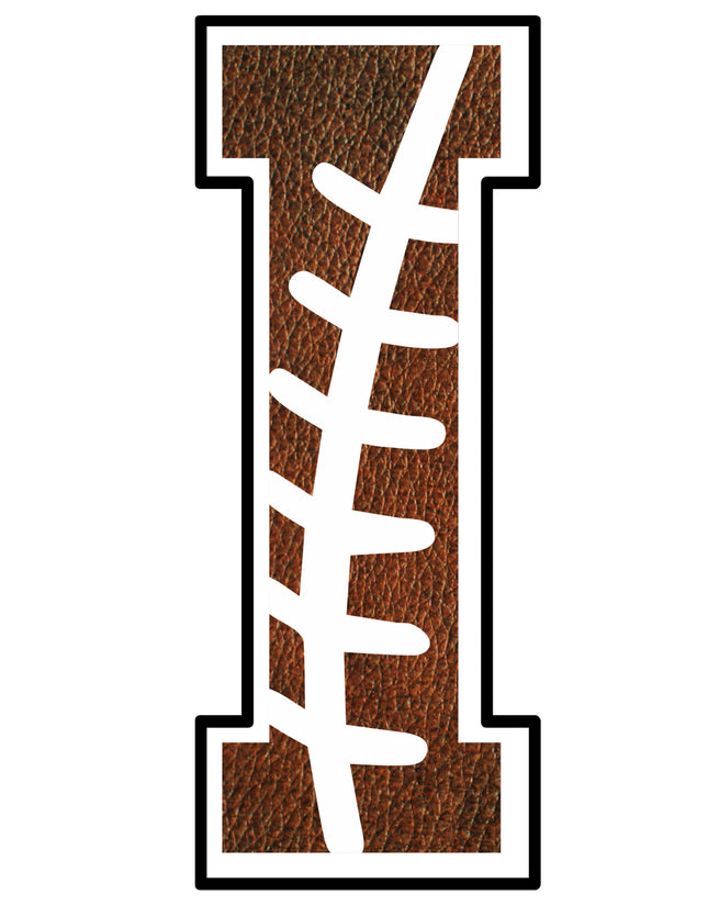 Football Letter Initial I 100% Cotton Fabric Panel Block AB1467