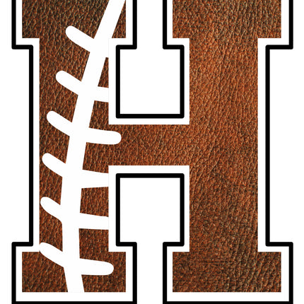 Football Letter Initial H 100% Cotton Fabric Panel Block AB1468
