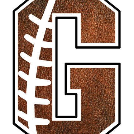 Football Letter Initial G 100% Cotton Fabric Panel Block AB1469