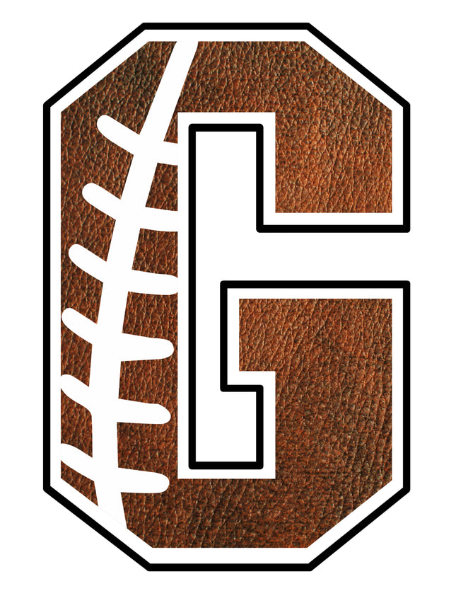 Football Letter Initial G 100% Cotton Fabric Panel Block AB1469