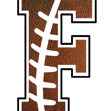 Football Letter Initial F 100% Cotton Fabric Panel Block AB1470