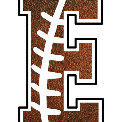 Football Letter Initial E 100% Cotton Fabric Panel Block AB1471