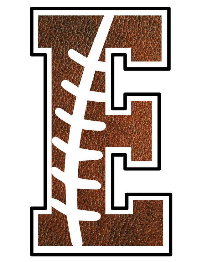 Football Letter Initial E 100% Cotton Fabric Panel Block AB1471