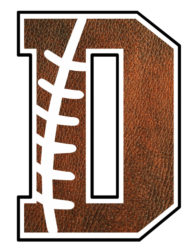 Football Letter Initial D 100% Cotton Fabric Panel Block AB1472