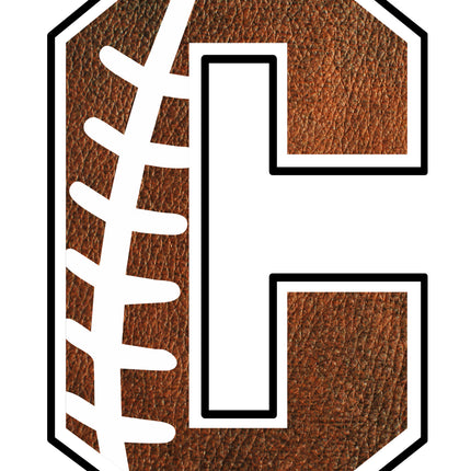 Football Letter Initial C 100% Cotton Fabric Panel Block AB1473