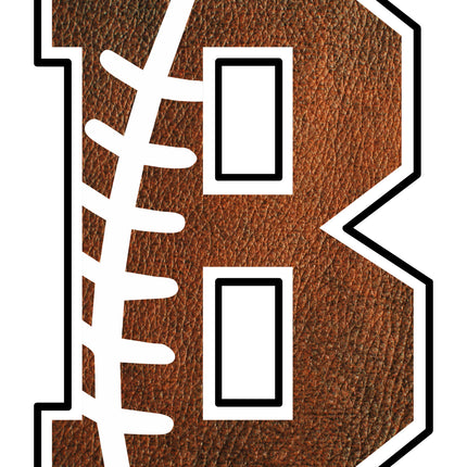 Football Letter Initial B 100% Cotton Fabric Panel Block AB1474