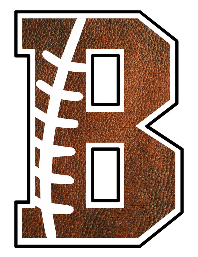Football Letter Initial B 100% Cotton Fabric Panel Block AB1474
