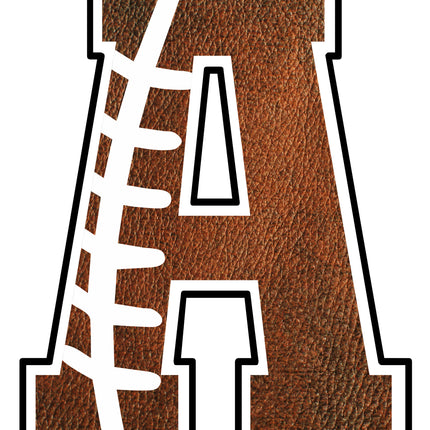 Football Letter Initial A 100% Cotton Fabric Panel Block AB1475