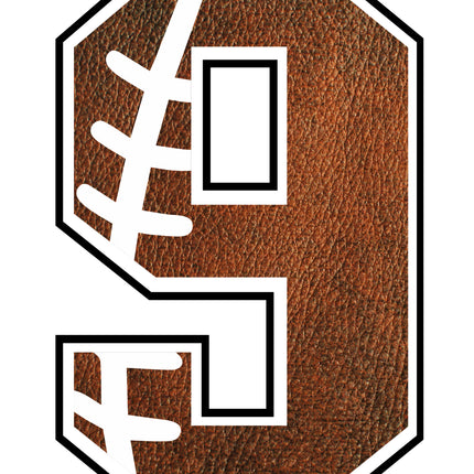 Football 9 Number 100% Cotton Fabric Panel Block AB1476