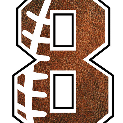 Football 8 Number 100% Cotton Fabric Panel Block AB1477