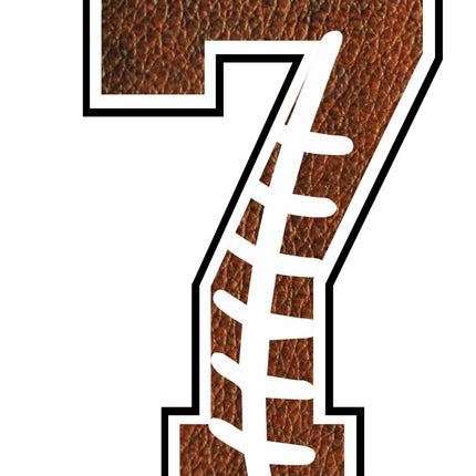Football 7 Number 100% Cotton Fabric Panel Block AB1478