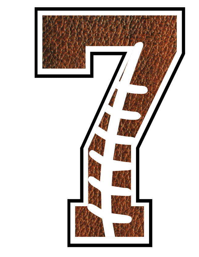 Football 7 Number 100% Cotton Fabric Panel Block AB1478
