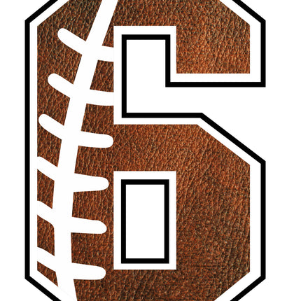 Football 6 Number 100% Cotton Fabric Panel Block AB1479