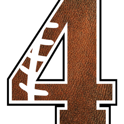 Football 4 Number 100% Cotton Fabric Panel Block AB1481