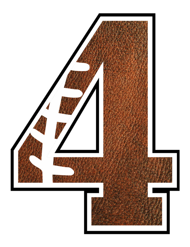 Football 4 Number 100% Cotton Fabric Panel Block AB1481