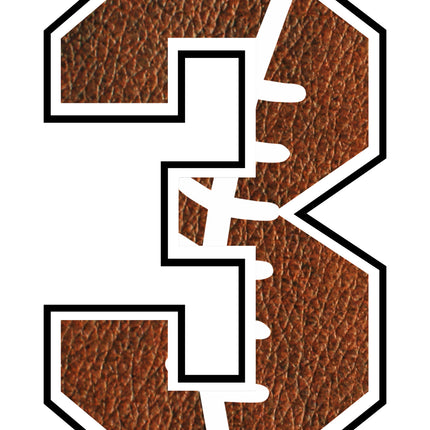Football 3 Number 100% Cotton Fabric Panel Block AB1482