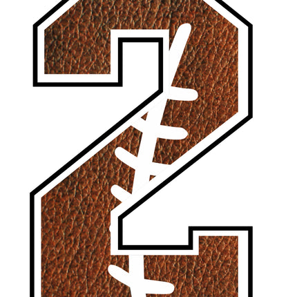 Football 2 Number 100% Cotton Fabric Panel Block AB1483