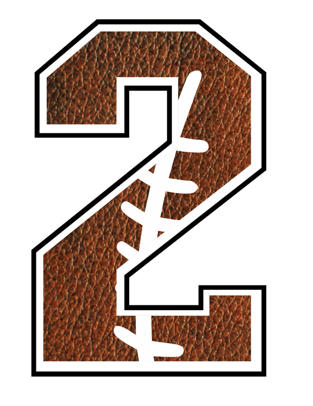 Football 2 Number 100% Cotton Fabric Panel Block AB1483