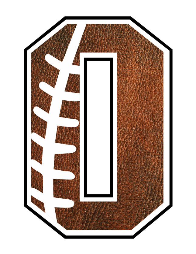 Football 0 Number 100% Cotton Fabric Panel Block AB1485