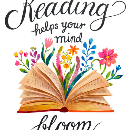 Reading Reader 100% Cotton Fabric Panel Block AB1802