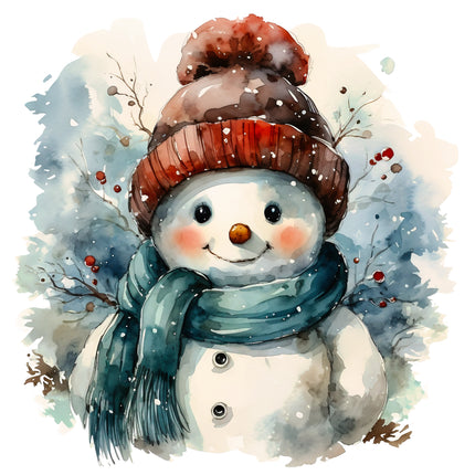 Snowman 100% Cotton Fabric Panel Block AB1820