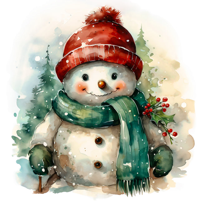 Snowman 100% Cotton Fabric Panel Block AB1825