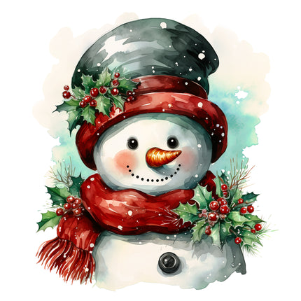 Snowman 100% Cotton Fabric Panel Block AB1829