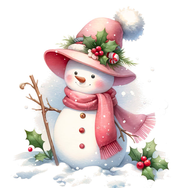 Snowman 100% Cotton Fabric Panel Block AB2000