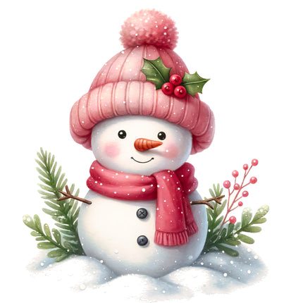 Snowman 100% Cotton Fabric Panel Block AB2002