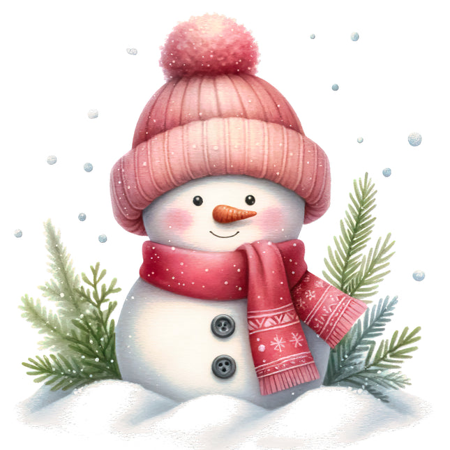 Snowman 100% Cotton Fabric Panel Block AB2003