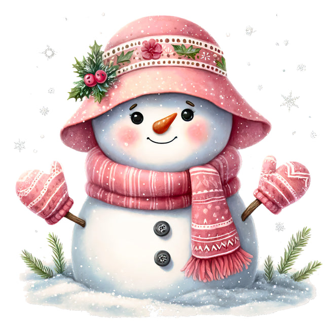 Snowman 100% Cotton Fabric Panel Block AB2008