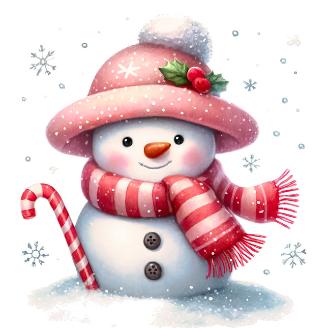 Snowman 100% Cotton Fabric Panel Block AB2011