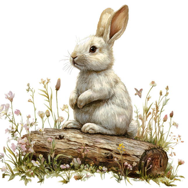 Bunny Rabbit 100% Cotton Fabric Panel Block AB2022