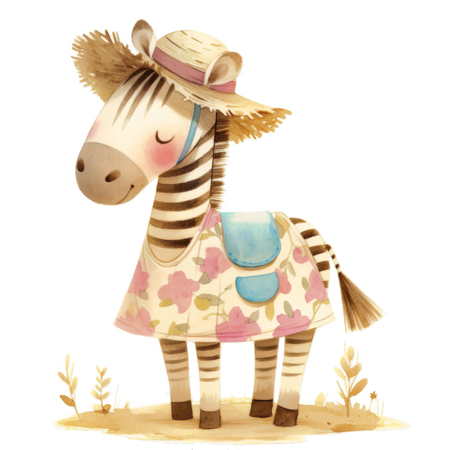 Garden Zebra 100% Cotton Fabric Panel Block AB2025