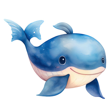 Cartoon whale quilt block