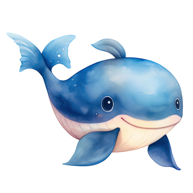 Cartoon whale quilt block