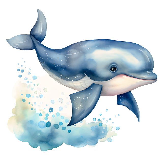 Whale 100% Cotton Fabric Panel Block AB2053