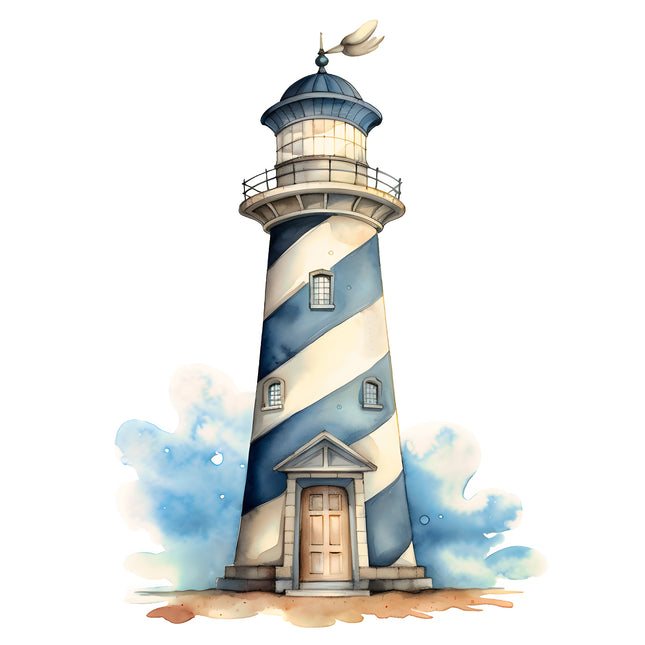 Nautical Lighthouse 100% Cotton Fabric Panel Block AB2060