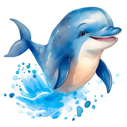 Blue Dolphin 100% Cotton Fabric Panel Block AB2062