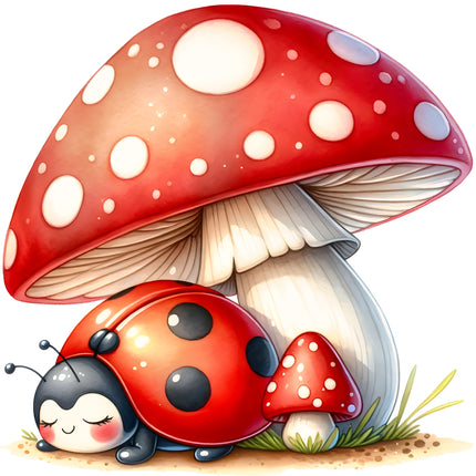 Ladybug 100% Cotton Fabric Panel Block AB2068