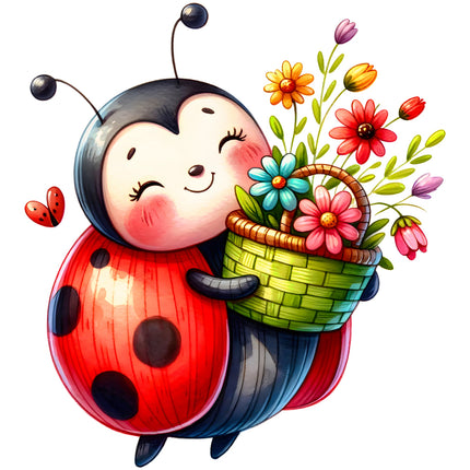 Ladybug 100% Cotton Fabric Panel Block AB2072