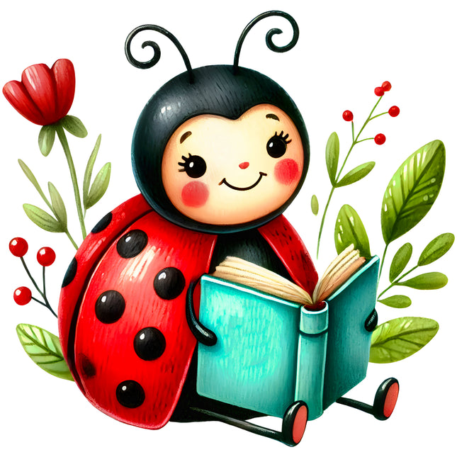 Ladybug 100% Cotton Fabric Panel Block AB2073